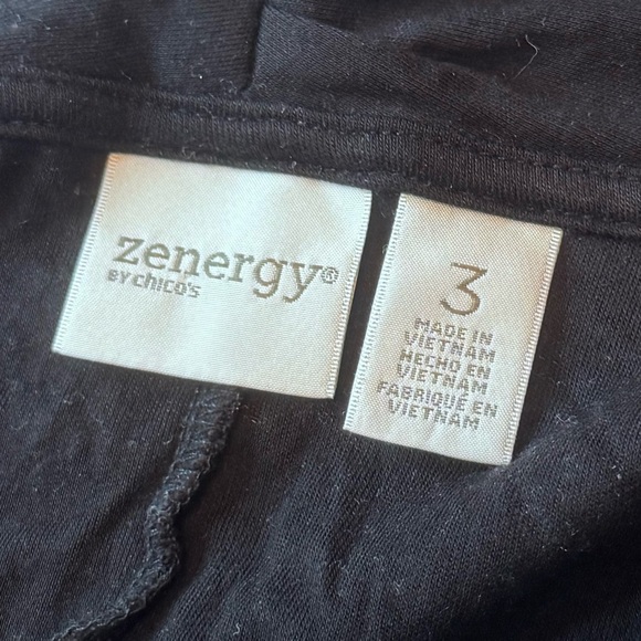 Zenergy by Chico’s Black Open Front Cardigan Shrug Size 3 XL Stretch - Picture 6 of 9